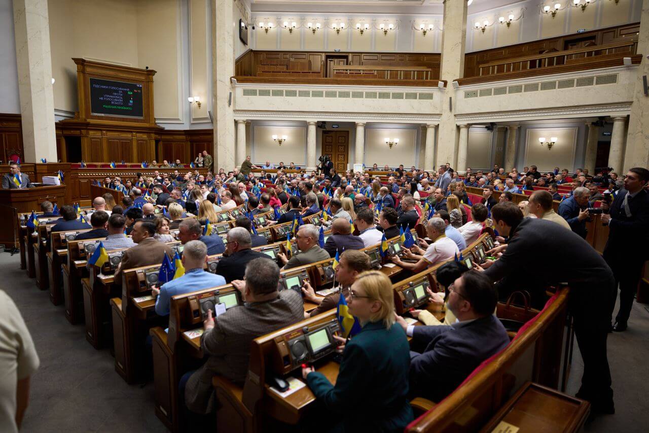 283 народних депутата проголосували за закон про мобілізацію. Фото: телеграм / Верховна Рада